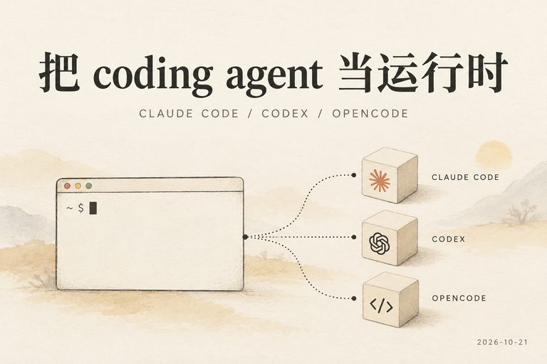 把 coding agent 当运行时：Claude Code、Codex、opencode 的非交互接口拆解